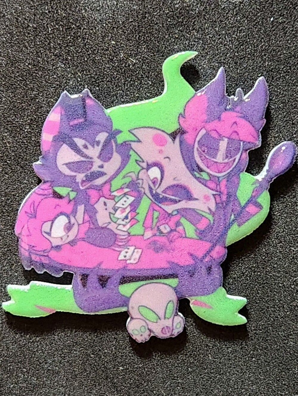 Alastor, Niffty, Husk And Angel Dust pin - Hazbin Hotel